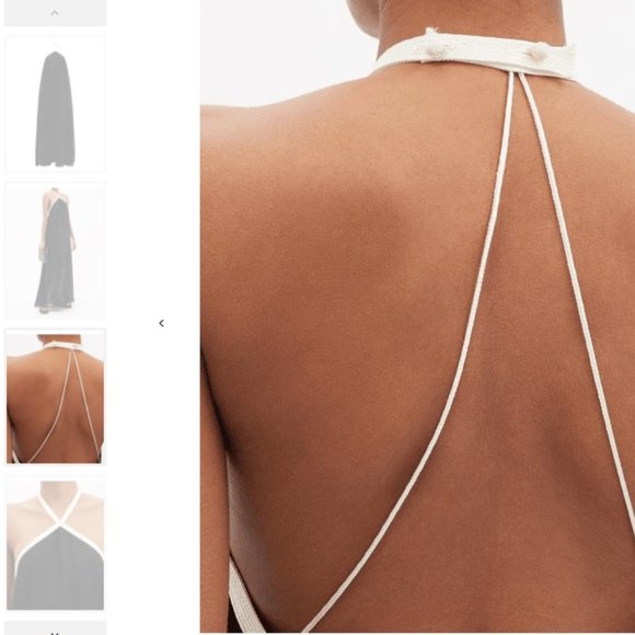 NEW! Zeus + Dione - Athena Linen-blend Sundress - Womens - Black White - Size 44 - Picture 4 of 6